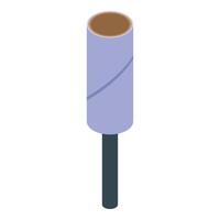 Sticky lint roller removing dust and fluff from clothes vector