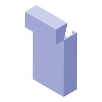 Open purple gas lighter creating a flame, isometric view vector