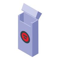 Opened cigarette pack with warning sign displaying potential health risks vector