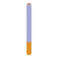 Single cigarette standing upright, isometric projection vector
