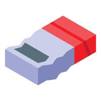 Open chewing gum pack with red wrapping is showing the content vector
