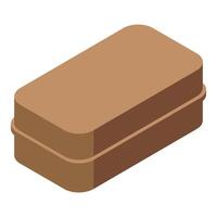 Closed brown rectangular cardboard box isolated on white background vector