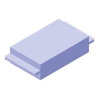 Wet wipes package with easy opening feature in isometric view vector
