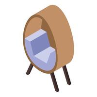 Modern egg shaped armchair embracing comfort and style in isometric view vector