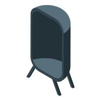 Modern smart speaker with voice assistant stands on three legs vector