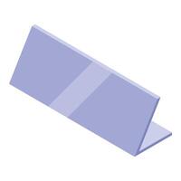 Plastic table stand showing a name or reserved status in isometric view vector