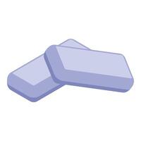 Two purple bubble gum plates overlapping creating a cross shape vector