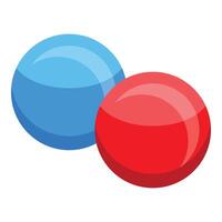 Two glossy spheres touching each other, symbolizing connection vector