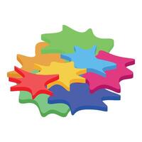 Colorful interlocking star shapes creating abstract design vector