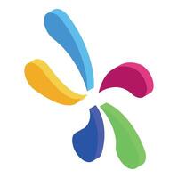 Colorful abstract propeller rotating with speed and dynamism vector