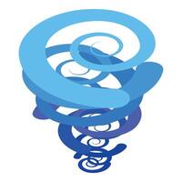 Blue spirals creating a dynamic vortex effect vector