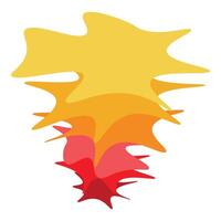 Abstract yellow orange red shapes creating dynamic visual flow vector