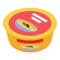 Plastic container for instant food packaging showing nutritional information vector
