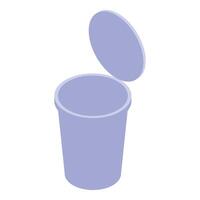 Open empty yogurt packaging mockup showing blank space for design vector