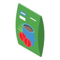 Green package containing instant soup with vegetables depicted on label vector