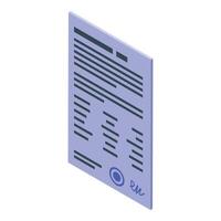Official document with signature and stamp representing agreement or contract vector