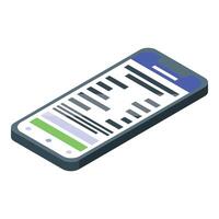 Smartphone showing loading bar within mobile application interface vector