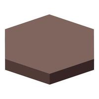 Brown hexagonal platform floating on white background vector