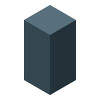 Dark grey rectangular cuboid standing up representing data storage unit vector