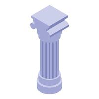 Column supporting building structure, isometric architectural element vector