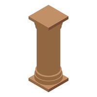 Architectural column standing tall, isometric view of sturdy structure vector