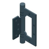 Door hinge connecting two parts isometrically displayed vector