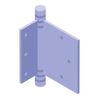 Door hinge connecting two plates isometrically displayed vector
