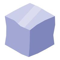 Light purple sugar cube isometric view representing sweetness vector