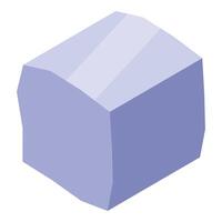 Light purple mineral stone reflecting light in isometric view vector