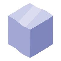 Bending soft violet cube with wavy sides in isometric view vector