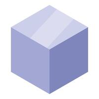 Purple cube representing abstract concept in isometric view vector