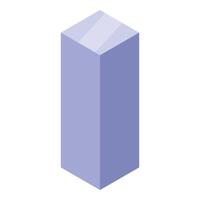 Purple rectangular prism representing modern architecture and geometric design vector
