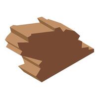 Broken chocolate bar with irregular pieces creating appealing texture vector