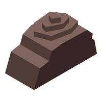Large chocolate bar with swirls representing rich flavor and indulgence vector