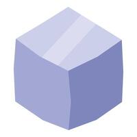 Light purple cube shining with isometric projection vector