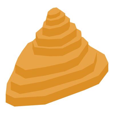 Yellow ziggurat stages showing a growing business success