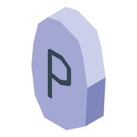 Parking chip showing parking letter p in isometric view vector