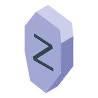 Algiz rune carved on a stone protecting from misfortune and guiding towards success vector