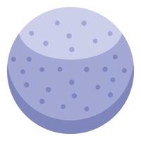 Round purple planet rotating in the solar system vector