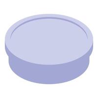 Round purple container with lid creating storage space vector