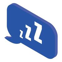 Blue speech bubble showing zzz, representing sleep or boredom in online communication vector