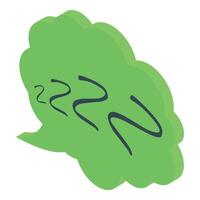 Green speech bubble showing zzz representing sleep, rest, and dreams vector