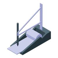 Plotter drawing machine creating blueprint using pen vector
