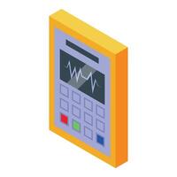 Electronic measuring device showing pulse isometric icon vector