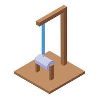 Laser engraving machine working on roll material, isometric view vector