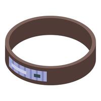 Smart bracelet showing charging status icon, modern wireless technology device vector