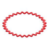 Red wavy oval shape creating a dynamic frame vector