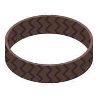Rubber bracelet with chevron pattern isolated on white background vector
