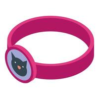 Smart cat gps tracker locator device showing position using wireless technology vector