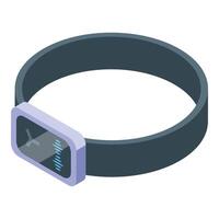 Modern smart bracelet showing airplane mode icon and signal strength indicator vector